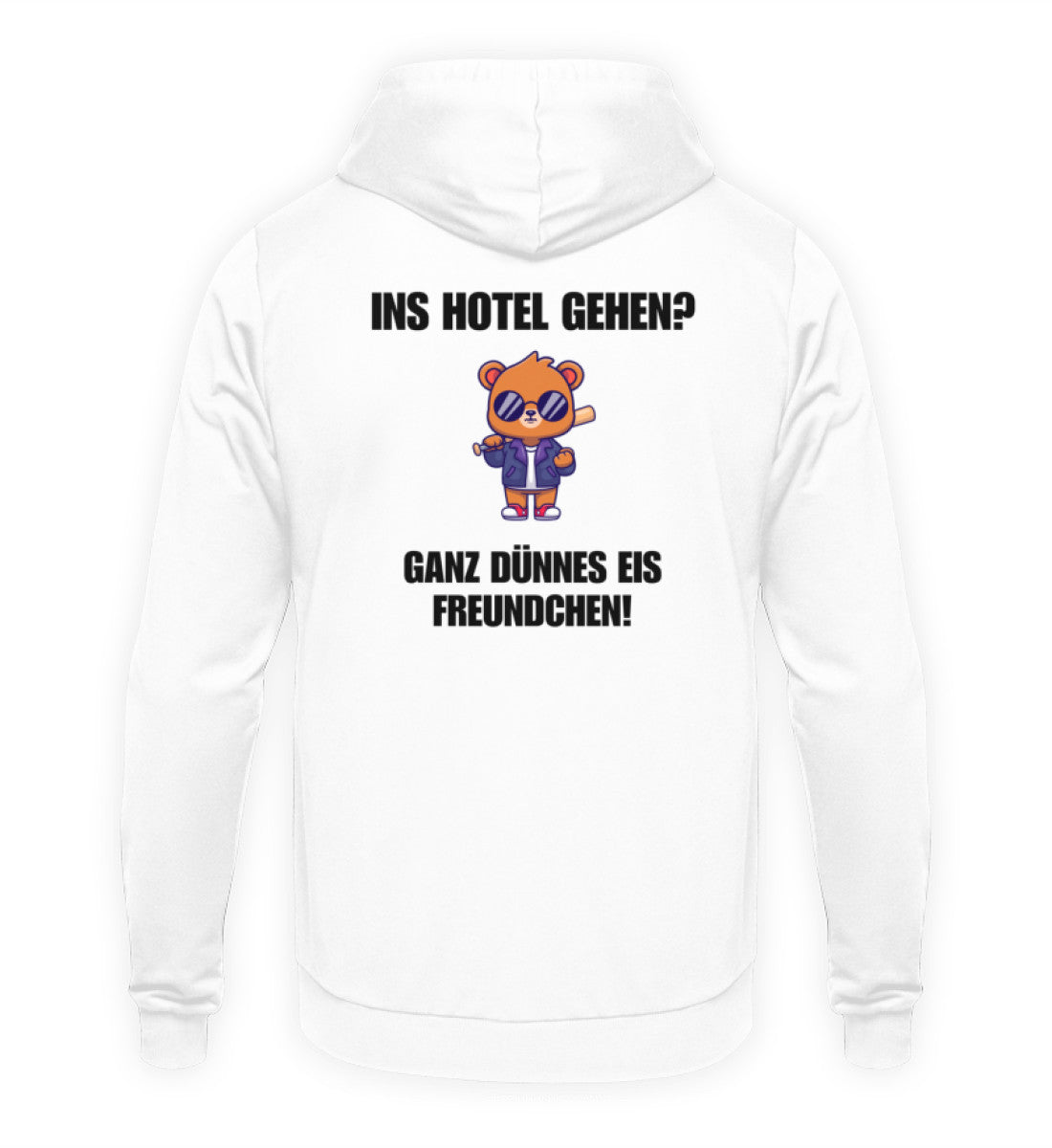 Ganz dünnes Eis Freundchen - Unisex Rückendruck Hoodie